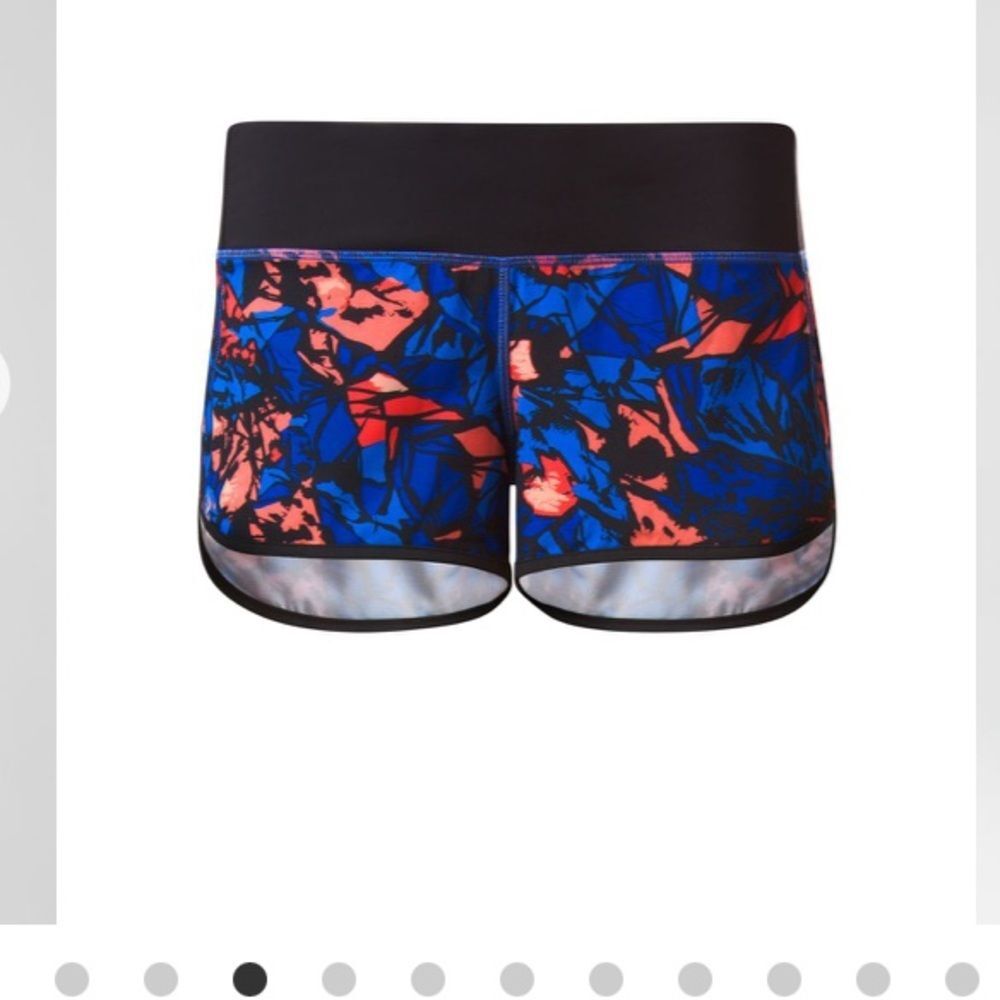 Lululemon Orange Blue Paint Storm Harbor Lightweight Gym Run Workout Shorts 4
